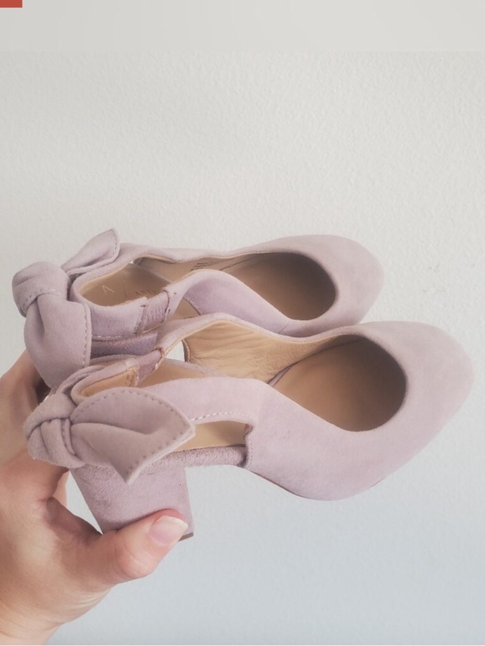 Anthropologie Lavender Knot Slingback Block Heels Suede Women's Size 6m - Picture 2 of 6